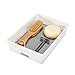 Madesmart Plastic Multipurpose Storage Organizer Bin for Drawers, Low-Profile Storage Bin Drawer Organizer, White