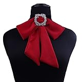 FUNNY365 Lady Adjustable Pre-tied Bow Tie Solid Color Bowties for Women