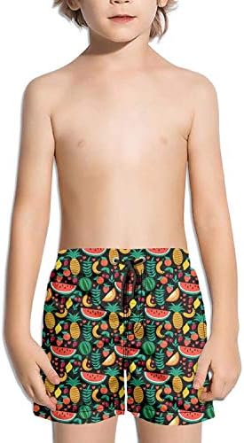 LKIMNJ Boys Board Shorts Summer Fruits Pineapple Quick Dry Bathing Suits Beach Board Shorts