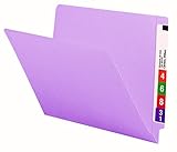 Smead Colored End Tab File Folder, Shelf-Master Reinforced Straight-Cut Tab, Letter Size, Lavender, 100 per Box (25410)