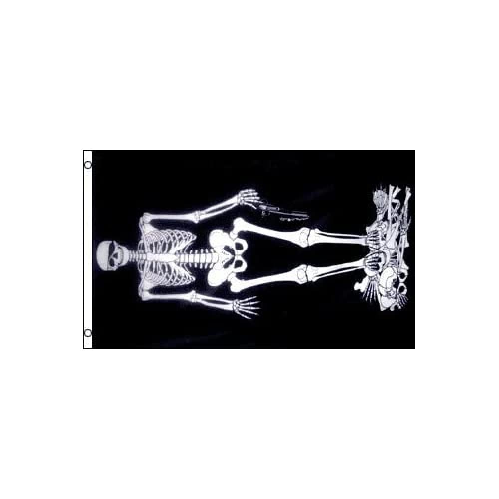 AZ FLAG - Skeleton Flag - 3x5 Ft - 100D Polyester Skull Pirates Banner with Two Metal Grommets - Fade Resistant - Vivid Colors - 3' x 5' Feet - 150x90 Cm