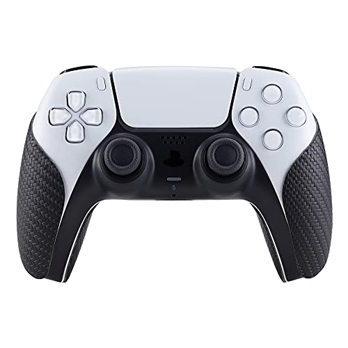 eXtremeRate PlayVital Anti-Skid Sweat-Absorbent Controller Grip for ps5 Controller, Professional Textured Soft Rubber Pads Handle Grips for ps5 Controller - Carbon Fiber