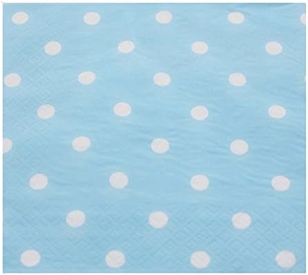 YouMeBest Biodegradable Polka Dot Paper Dinner Napkins,Blue, 100 Count