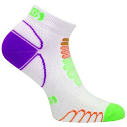 Eurosocks Performance Sprint Silver DryStat Ultra/Light Weight Running Low Cut  Sock, White/Green, Medium