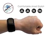 pureGLO Mosquito Repellent Bracelet with 4 FREE Refills - Natural Bug Repeller Mosquitoes Repellent Bands - Deet Free Safe Indoor Outdoor Pest Control Wristband for Babies Kids Adults(Black)