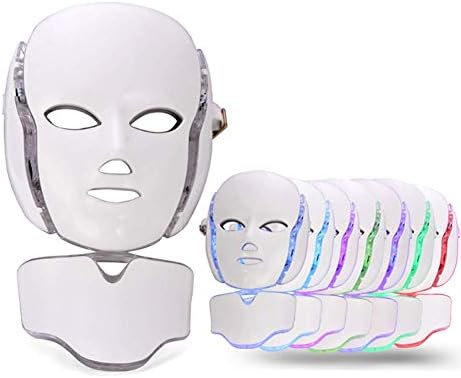 7 Color LED Mask With Neck, Photon Light Therapy Beauty Anti Wrinkles Whitening Acne Cleansing Skin Rejuvenation