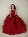 Deep Red Gown with Layers of Ruffle Details Made to Fit Barbie Doll