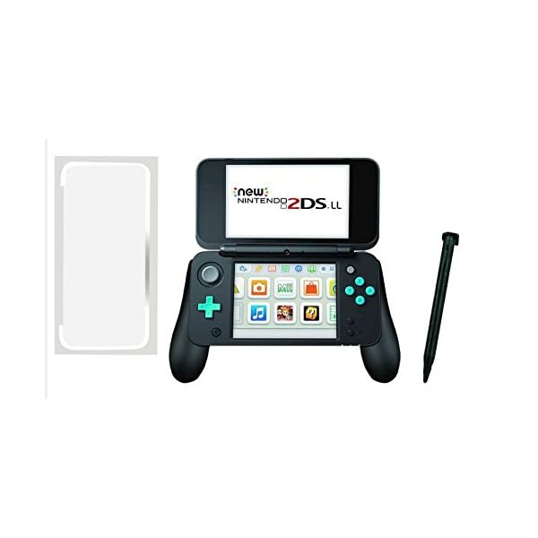 [UPDATED VERSION]3in 1 Hand Grip + Crystal Case + Plastic Stylus Pen with Game Cartridge Chage Easily for Nintendo NEW 2DS LL XL Console