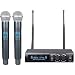 innopow Metal Dual UHF Wireless Microphone System,inp Metal Cordless Mic Set, Long Distance 150-200Ft,16 Hours Continuous Use for Family Party,Church,Small Karaoke Night (WM-200-New) (WM200N)