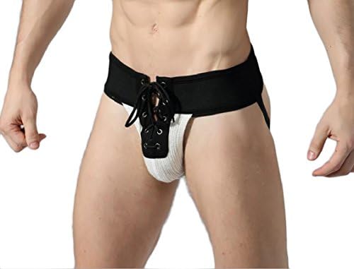 Jaycargogo Men's Sexy Lingerie Tie Rope Boxer Brief Underwear Panties