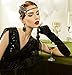 BABEYOND Art Deco 1920's Flapper Great Gatsby Inspired Leaf Medallion Pearl Headpiece Headband Black