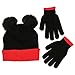Disney Girls Minnie Mouse Acrylic Knit Winter Headwear with Character Bow and Matching Glove Set