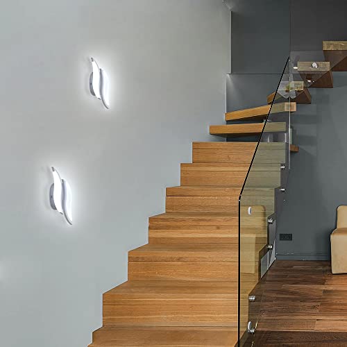 Goeco LED Indoor Wall Light 12 W Modern Acrylic for Bedroom Living Room Bathroom Corridor, Cool White Light 6500K