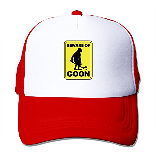 Beware Of Goon Hockey Red Adjustable Snapback Mesh Hat Unisex