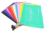 EasyPAG 10 Color Netting Surface 13.38 x 9.65 inch Document File Zipper Bag ,10pc/Pack