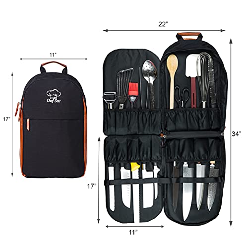 Chef Knife Bag Folding Knife Bag 20+ Pockets for Knives & Kitchen