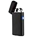 Kivors USB Rechargeable Windproof Dual Arc Lighter Flameless Electronic Plasma Cigarette Lighter Frosted Lighter Blue Button Light, Black