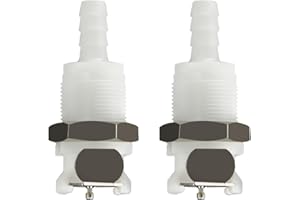 BBTUS 2PCS 1/4" 3/8" 5/16" Plastic Tube in-line Hose Quick Connector with Shut-Off valve, Panel Mounting Quick Disconnect Coupling,Female Quick Connect Barbed Fittings (2x Female Connector)