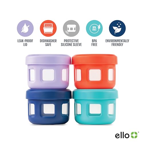 Ello Plastic Reusable Condiment Travel Containers with ScrewTop Leak