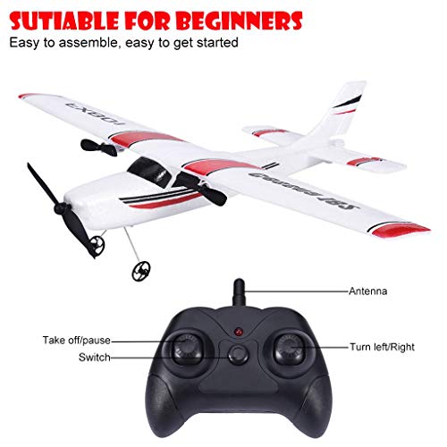 FX-801 RC Plane, 2.4GHz 2CH EPP Remote Control Airplane RTF Ready to Fly Toy Aircraft Model for Beginner, 310mm Wingspan, Built-in Gyroscope (FX-801)