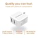 Noubco Dual USB Wall Charger, 4.8A 24W Multi Port AC Charging Adapter with Foldable Plug for iPhone, iPad, Samsung Galaxy, HTC, Huawei, Xiaomi, Blackberry, and more - White