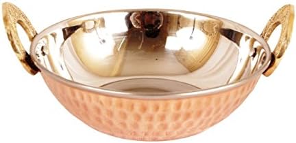QUBIC INC 300 Ml Kadai No.1 Steel/Copper 1.9" X 5.0" X 1.9" (Inch)