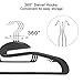 SONGMICS 50 Pack Coat Hangers, Heavy-Duty Plastic Suit Hangers, S-Shaped Opening, Space-Saving, 360º Swivel Hook, 16.3 Inches Wide, Ink Black UCRP41BK-50