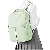 suratio Small Laptop Backpack for Women - 14 Inch Laptop Compartment, Lightweight Waterproof Travel Backpack for College, Work, Green
