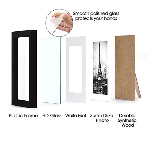 upsimples-8x10-Picture-Frame-Set-of-10Display-Pictures-5x7-with-Mat-or-8x10-Without-MatMulti-Photo-Frames-Collage-for-Wall-or-Tabletop-DisplayBlack