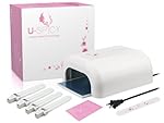 USpicy MACARON 36W Nail Dryer UV Lamp/ Light Upgraded with Sliding Tray & Timer Setting, SPA Equipment + FREE USpicy Highly UV Protective Gloves