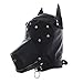 YiFeng Costume Party Leather Gimp Dog Puppy Hood Full Mask Bondage Fetish Halloween(Black)