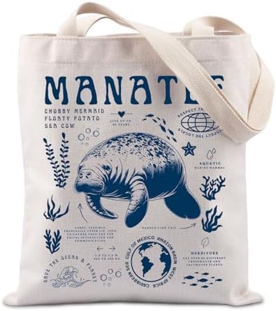 Amazon.com: Manatee Tote Bag : Clothing, Shoes & Jewelry