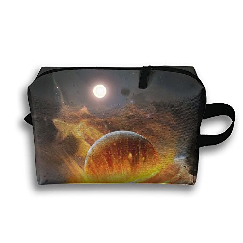 The Planet Impact Cosmetic Bags Makeup Organizer Bag Pouch Zipper Purse Handbag Clutch Bag