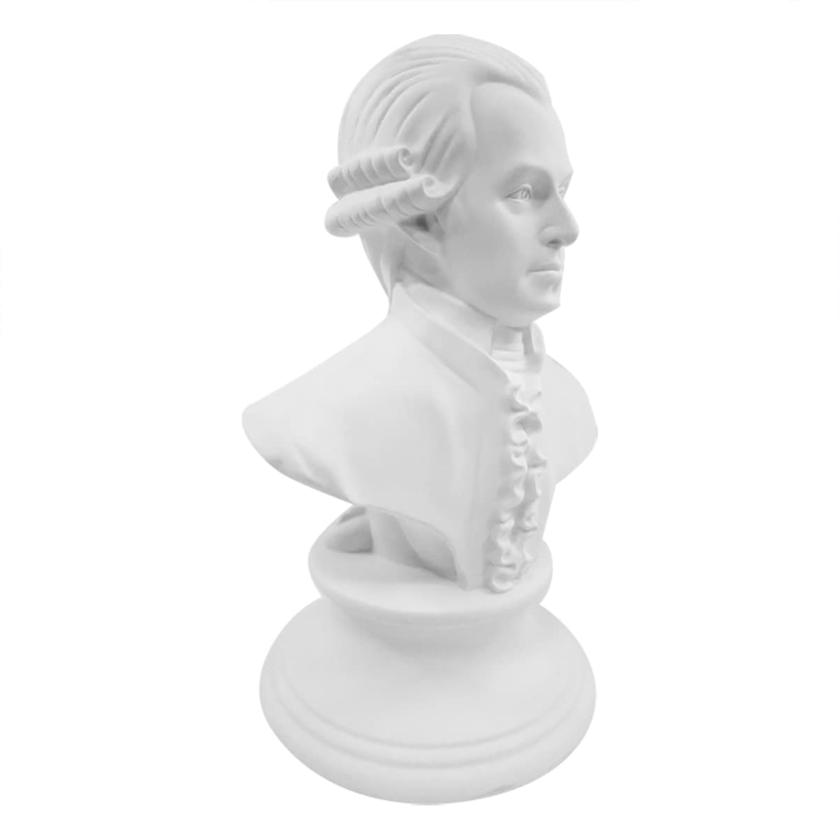 NUOBESTY Mozart Head Bust Statue - Mini Music Composers Bust Sculpture Figurine - Vintage Resin Models - White