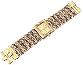 Reloj Tipo Brazalete con Diamantes, de Mujer (Dorado)