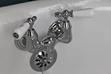 Clawfoot Tub Filler with Porcelain Lever Handles