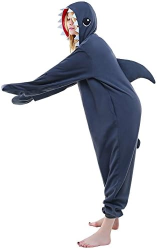 Wapaaw Unisex-Adult Animal Onesie Costume Cosplay Kigurumi Pajamas Women Mens Cosplay Costume Pjs (XL(5'9"-6'2" /179-188cm), Shark)