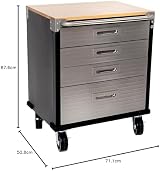 Seville Classics Ultra HD 4 Drawer Roller Cabinet 71cm Wide Commercial Quality view 2