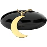 BeautyName Gold Plated Crescent Moon Necklace - Dainty Celestial Jewelry for Women - Minimalist Lunar Pendant - Elegant Gold Plated Everyday Necklace