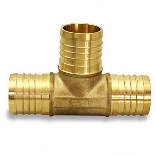Pexflow PXTE0012-10 PEX X PEX X PEX Barb Tee Pipe Fittings 1/2" Brass (pack of 10) - Thumbnail 2