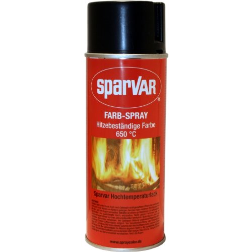 SparVar 6016146 Hochtemperatur Lackspray 400 ml bis 650 Grad C, schwarz