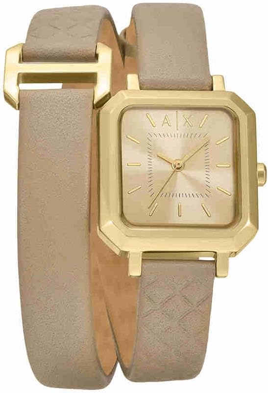 Armani Exchange relógio analógico de quartzo para mulheres com correia de couro AX5728