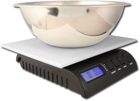 ZIEIS | 15 Lb. Capacity | Digital Kitchen Scale | BigTop 11.5" x 9.3" EZ Clean Platform | Z-SEAL | 5 Quart Stainless Steel Bowl | 110V Adapter | 0.1 Ounce Accuracy