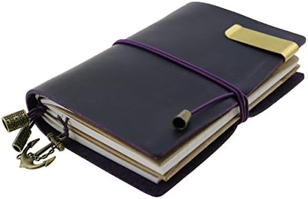 Traveler Poet Vintage Leather Handmade Traveler notebook - Refillable, Perfect for Men &amp; Women Writing-Purple