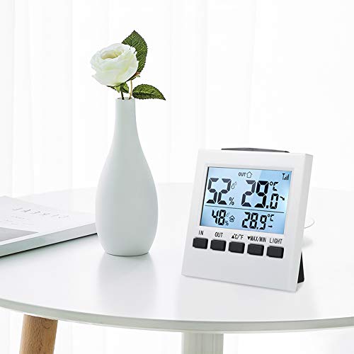 preliked Household Thermometer with LCD Digital Hygrometer Temperature Humidity Meter Indoor Outdoor