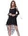 Belle Poque Gothic Dresses Lace Up Back See-Through Tulle Lace High-Low Dress Black L