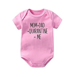 LeahMaria Baby jongens meisjes Mum + Dad + Quarantine = Me rompertje bodysuit jumpsuit outfits jurken
