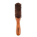Evolve 100% Boar Bristle Hair Brush ✮ Best Brush for Pocket / Purse / Travel Size ✮ Distribute Natural Oil & Stimulate Scalp ✮Medium Firmness ✮ Great for Beards ✮ Money Back Guarantee