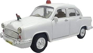 Aryan Toys ABS Plastic Pull Back Die-cast VIP Classic Vintage Ambassador Car with Openable Doors for Age 3+ (White)