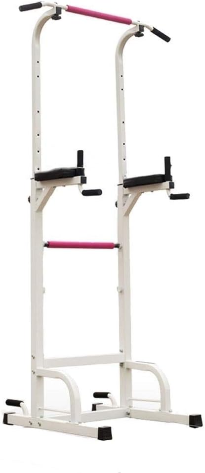 LLSZ Power Tower Pull Up Chin Up Exercise Dip Station Mens Home Gym Workout Bar Adjustable Multi Functional Free Stand Knee Leg Raise Ab Builder Home Gym Equipment